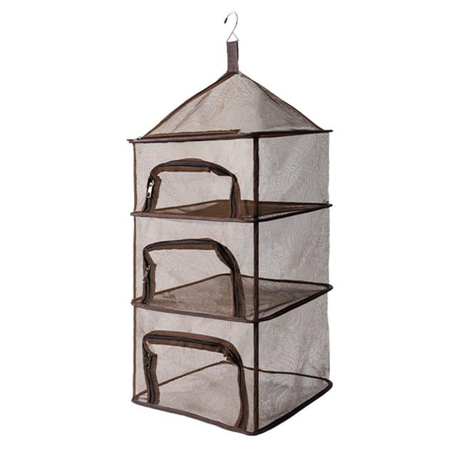 ハンギングドライネット4段アウトドア食器乾燥物干しメッシュ素材収納バッグ付き
