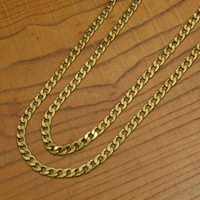 喜平チェーン真鍮製クラフトパーツ2面カット環サイズ約15×10mm