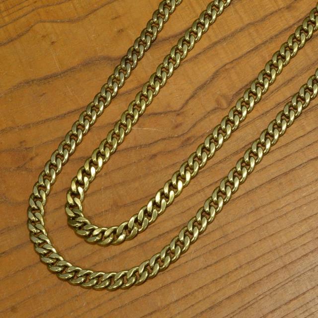 喜平チェーン真鍮製クラフトパーツ2面カット環サイズ約15×12mm