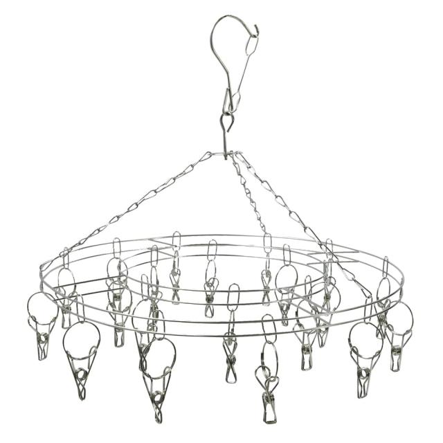 ピンチハンガー円型クリップ20個ステンレス製ランドリー用品