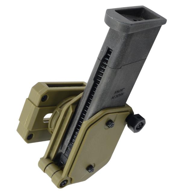 ピストルマガジンポーチIPSC9mm拳銃保持力変更可能ベルトループ付き