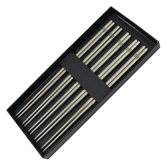 角箸チタン製5膳セット金属製箸アウトドア食器