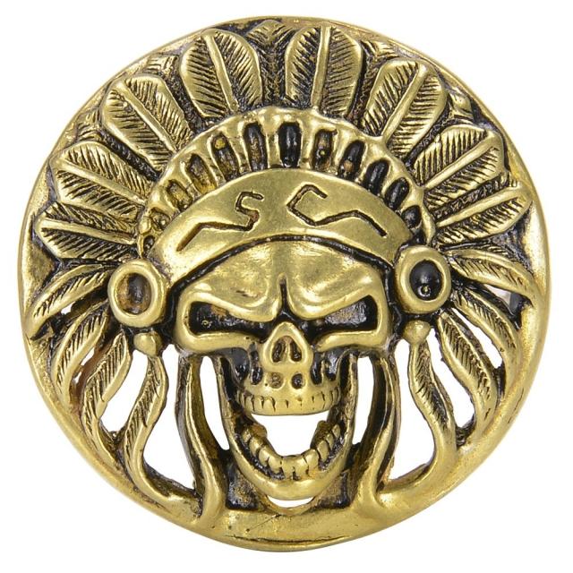 コンチョ真鍮ドクロ30mmゴールド