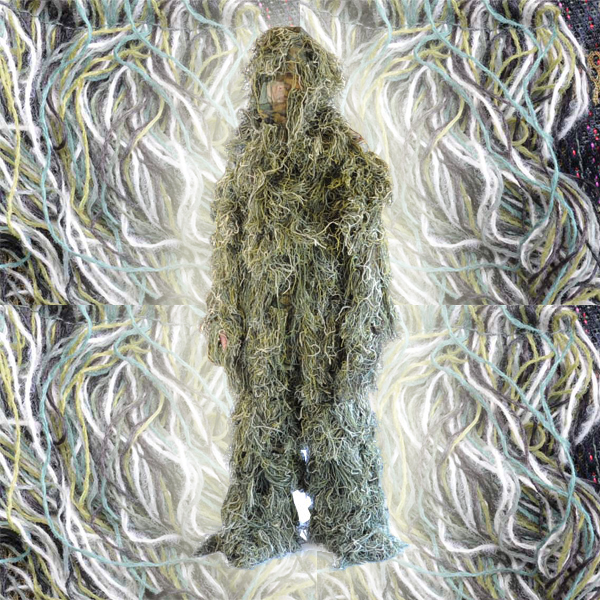 ゴーストギリースーツ迷彩服上下セットウッドランドカモ