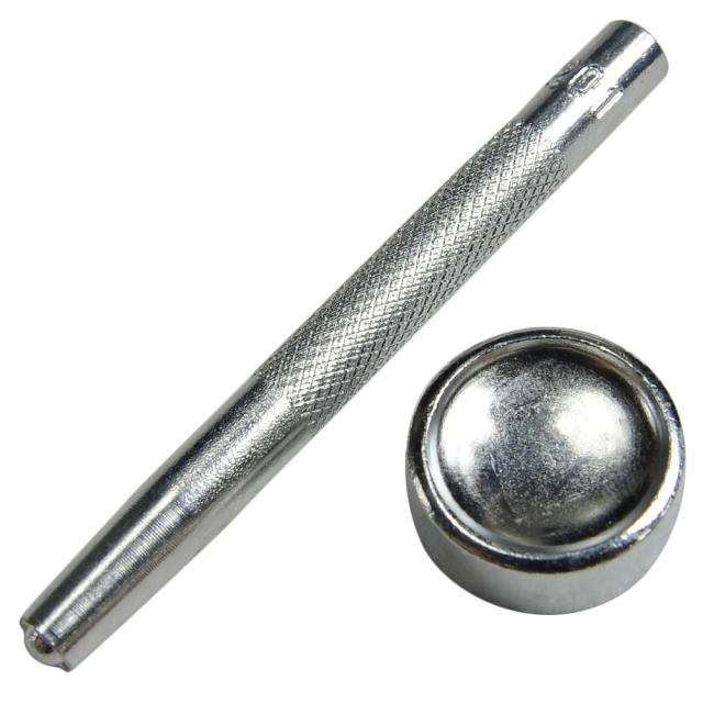 ジャンパーホック打ち具オスメス対応台座セット15mm用