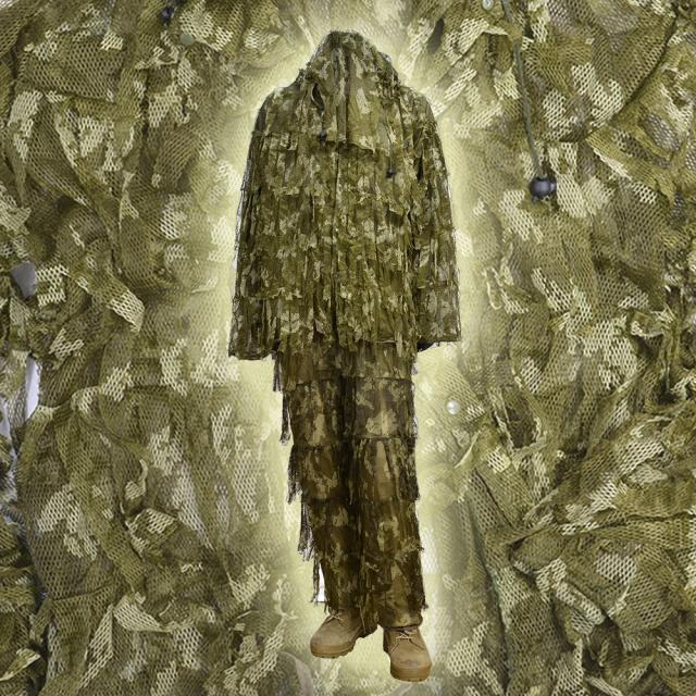 ギリースーツ迷彩上下セットメッシュ素材