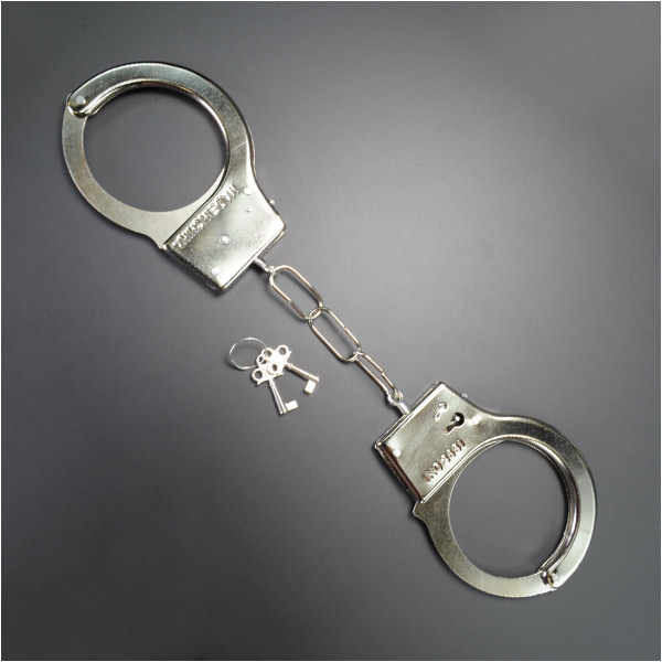 おもちゃ手錠チェーン鍵付き刻印無