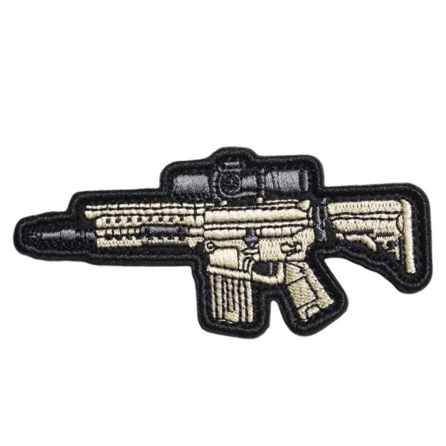 ミリタリーワッペンSR-25ライフル刺繍ベルクロ