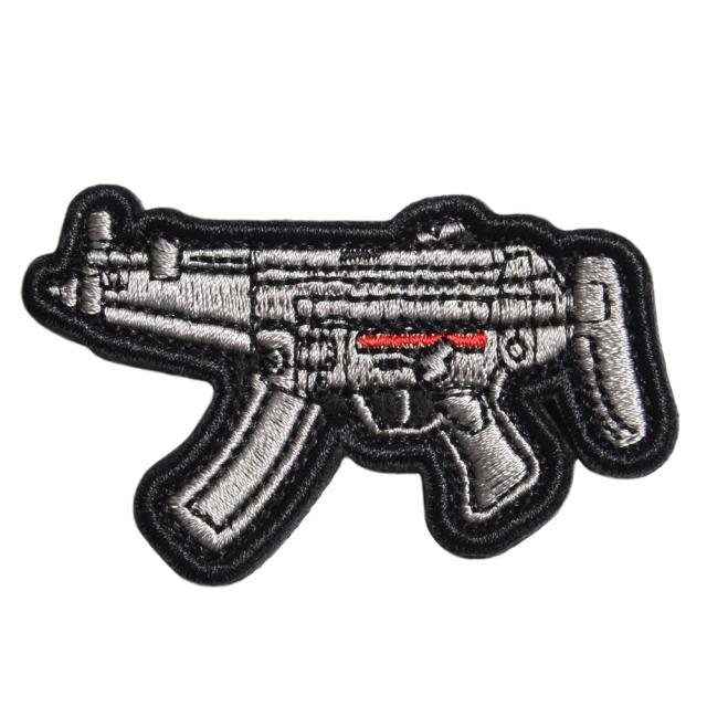 ミリタリーワッペンMP5サブマシンガン刺繍ベルクロ