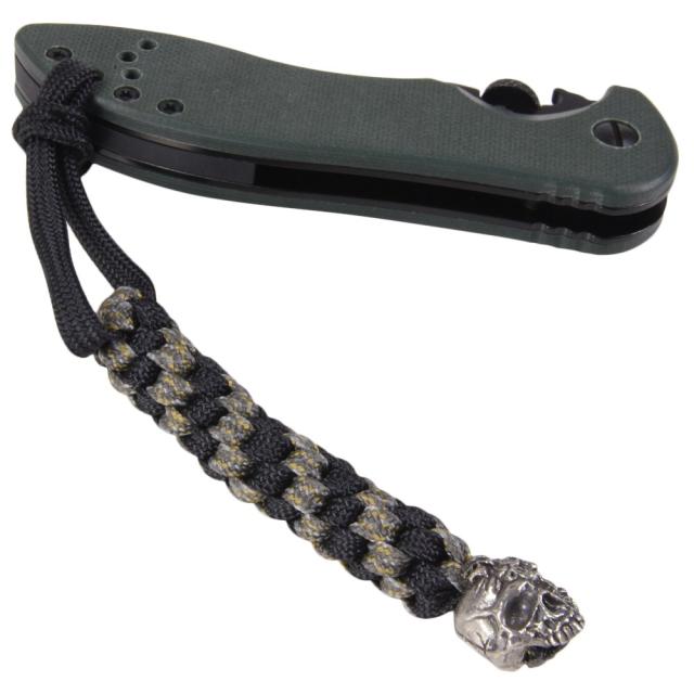 Schmuckatelliパラコードストラップ黒×迷彩マインドスカル