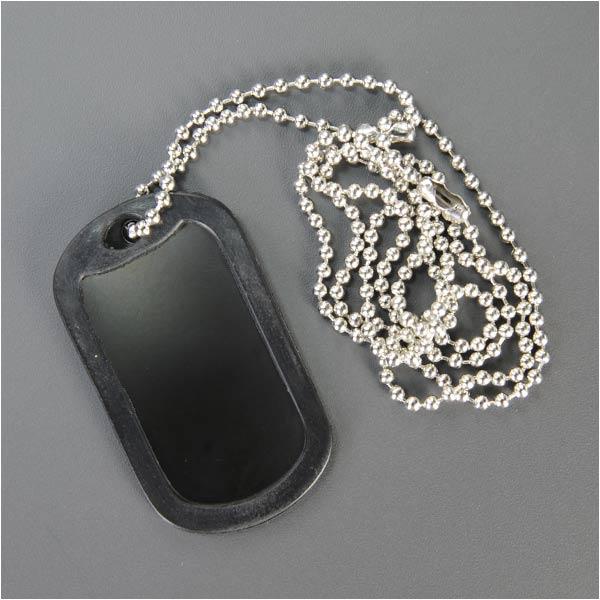 ドッグタグブラックシルバー×ラバーブラックセット