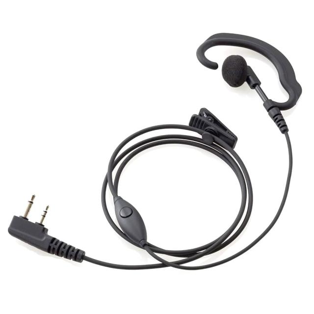 WedgeTalkieイヤホンマイク2ピンL型アイコム対応イヤーハンガー付きWED-EPM-SLE