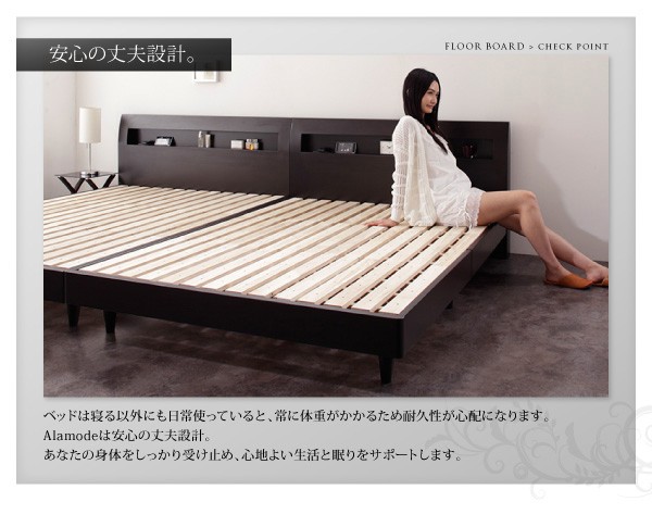 安い豊富な ベッドフレーム すのこベッド ダブル マットレス付き 棚 コンセント付きデザインすのこベッド マルチラススーパースプリングマットレス付の通販はau PAY マーケット - シャイニングストア| 最安値お得