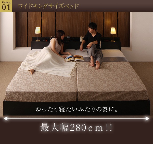 もここでで ベッドフレーム プレミアムボンネルコイルマットレス付き の通販はau PAY マーケット - MEGA STAR|商品ロットナ 収納ベッド マットレス付き 棚 コンセント 収納付き大型モダンデザインベッド がゆったり