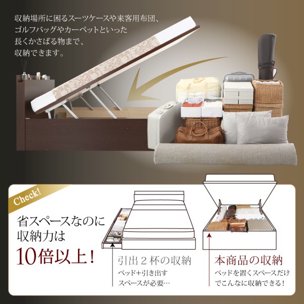 におススメ ベッドフレーム 薄型抗菌国産ポケットコイルマットレス付き の通販はau PAY マーケット - MEGA STAR|商品ロットナ 収納ベッド セミダブル マットレス付き 組立設置付 国産跳ね上げ収納ベッド グランドタ
