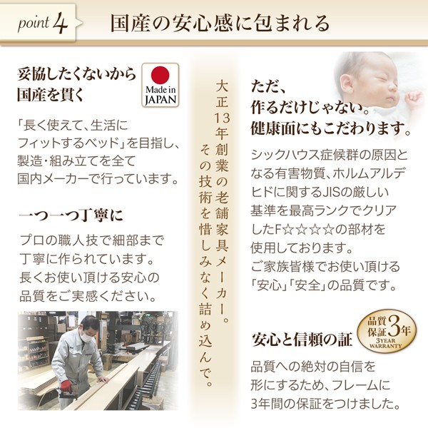 くてものが ベッドフレーム スタンダードポケットコイルマットレス付の通販はau PAY マーケット - シャイニングストア 収納ベッド マットレス付き 壁付できる棚コンセント付国産ファミリー収納ベッド マットレス