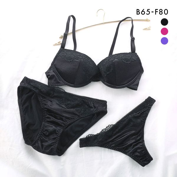 サテンブラックレース