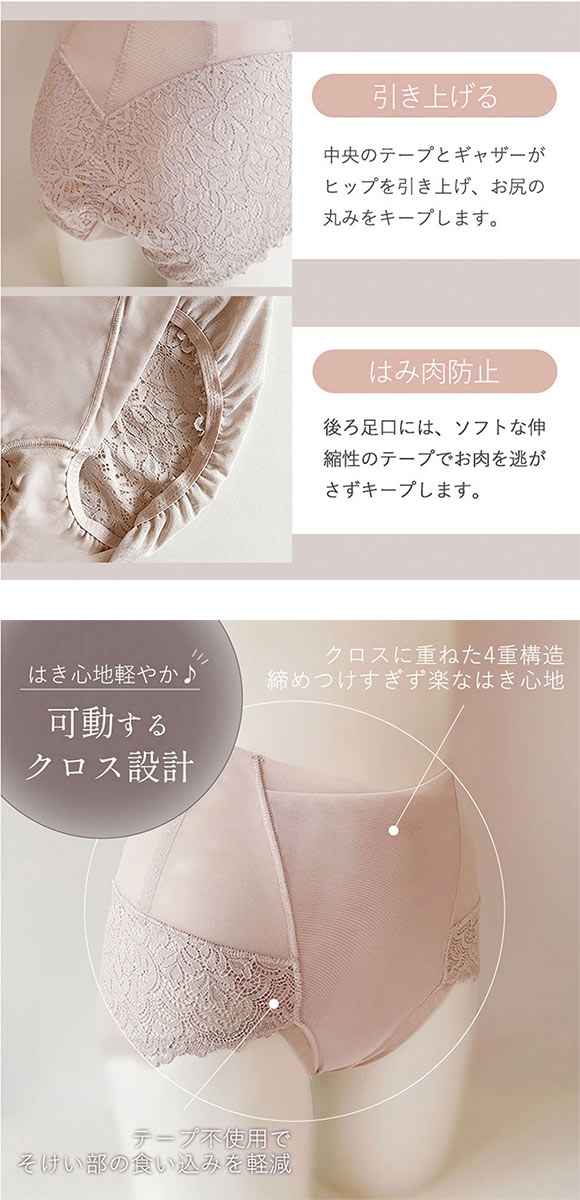 はくだけ簡単！レーシーハイウエストショーツ25