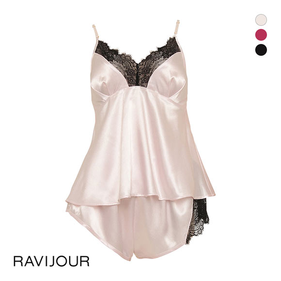ラヴィジュール RAVIJOUR ブラックレースサテン セットアップ ルーム