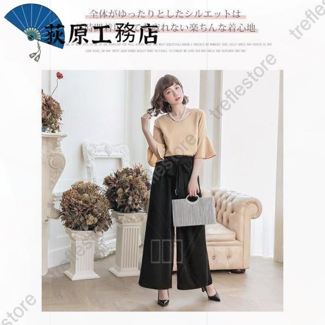 再入荷リクエスト殺到 売上急増中 体型カバー レディース 買い逃し注意 卒園式 収納便利 ワイド パンツドレス 半袖 セットアップ 袖あり パンツスタイル 卒業式 大きいサイズ 結婚式 パーティードレス 今だけ 送料無料