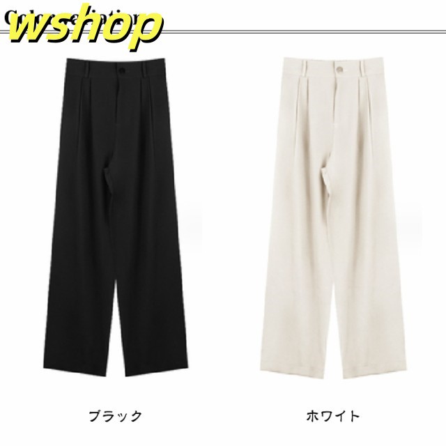 スラックス パンツ レディース ワイドパンツ タック きれいめ テーパード ストレートパンツ オフィス カジュアル ウエストゴム 通勤 ボトムス 体型カバー 大人カジュアル 通学 秋 春夏 タックパン
