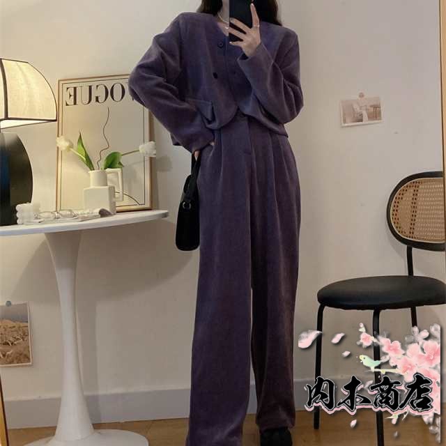 注目ランキング上位 レビュー高評価 数量限定入荷 レディース 店長太鼓判 今だけ 収納便利 ツータック スエード調 長袖 パンツ セットアップ 無地 ワイド ツーピースノーカラー 上下セット ツーピース スリム スーツ