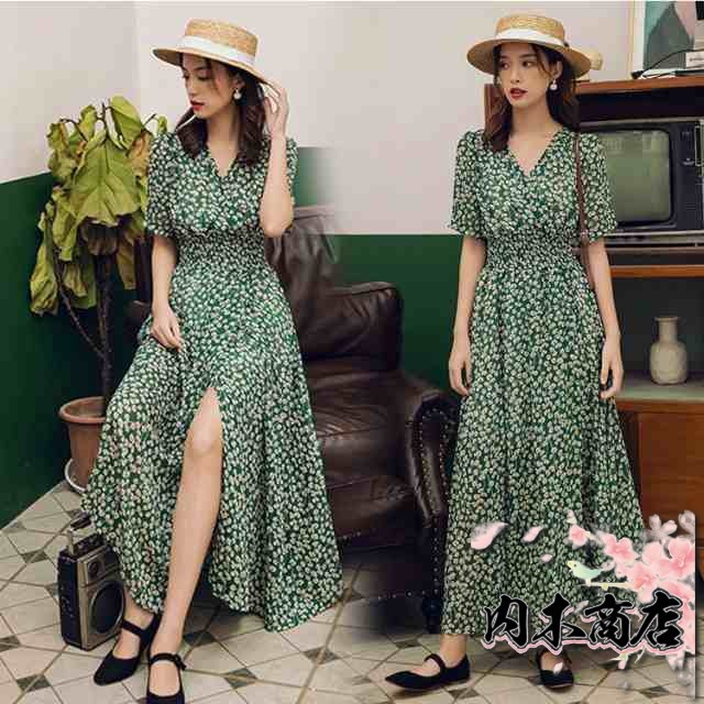 レビュー高評価 人気急上昇 レディース 在庫限りの大特価 毎日使える便利品 40代 30代 今だけ Vネック ワンピース キレイめ 花柄シ ロングフレアスカートひざ下 オシャレ 春夏半袖ワンピース マキシワンピース お買い得プライス