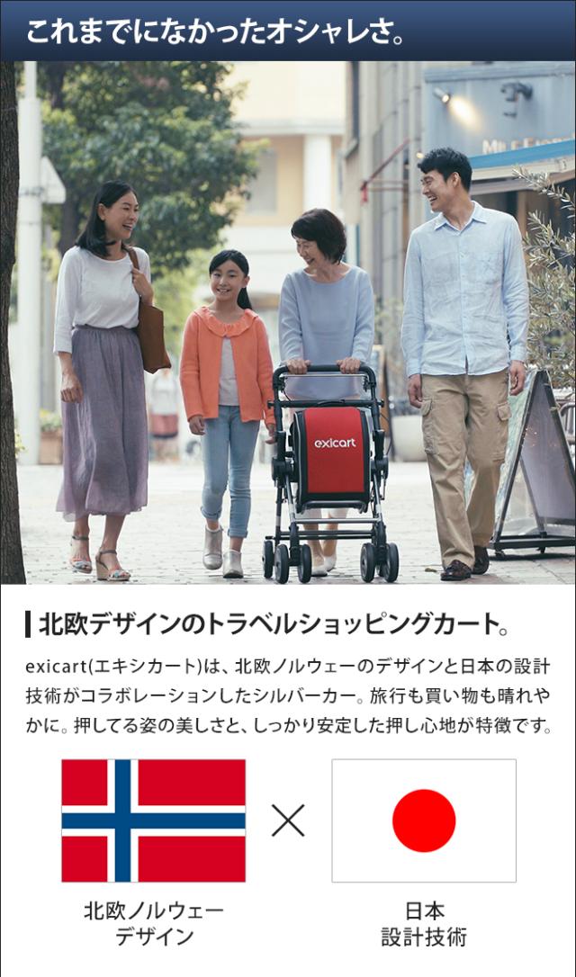 シルバーカー exicart エキシカート おしゃれ 座れる 散歩 買い物 歩行 