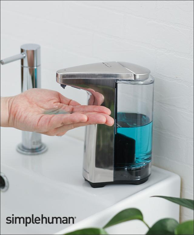 【新品未使用】simplehuman 自動ソープディスペンサー ST1043 ソープディスペンサー 自動 おしゃれ ST1023 センサーポンプ シルバー