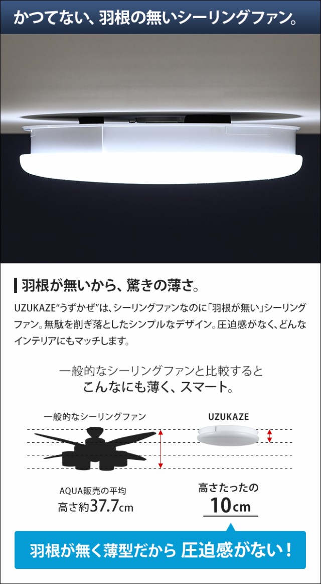 スライマック ウズカゼ 3大特典 照明 LEDシーリングファンライト FCE
