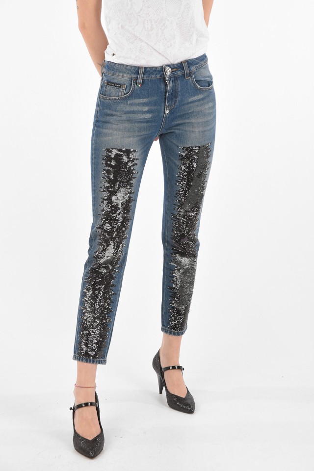 PHILIPP PLEIN フィリッププレイン デニム A18C WDT0848 PDE004N 08BS レディース SEQUINED DETAIL  BOYFRIEND DENIMS 【関税・送料無料】｜au PAY マーケット