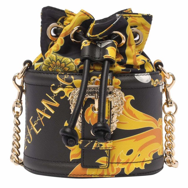 VERSACE JEANS COUTURE ヴェルサーチェ・ジーンズ・クチュール BLACK/YELLOW トートバッグ レディース 秋冬2023  75VA4BF4 ZS807 G89 【関｜au PAY マーケット