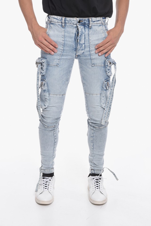 AMIRI アミリ Light blue デニム MDR004 489 メンズ LIGHT-WASHED TACTICAL CARGO DENIMS  14CM 【関税・送料無料】【ラッピング無料】 dk｜au PAY マーケット