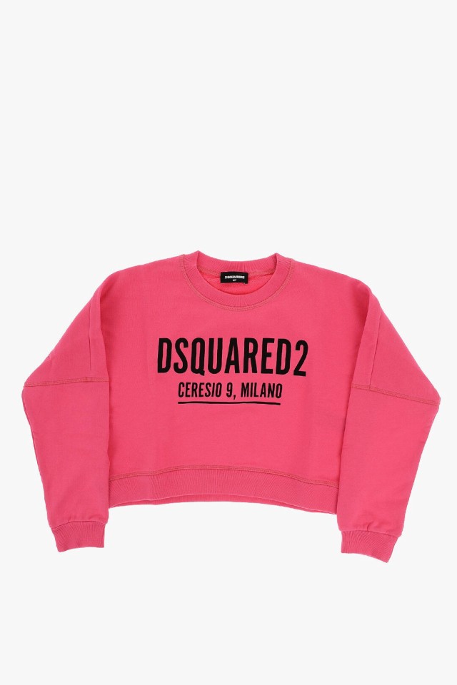 DSQUARED2 ディースクエアード ジャケット DQ1093 D002Y DQ301 ガールズ BRUSHED COTTON CREW-NECK  SWEATSHIRT WITH FRONT PRINT 【関税｜au PAY マーケット