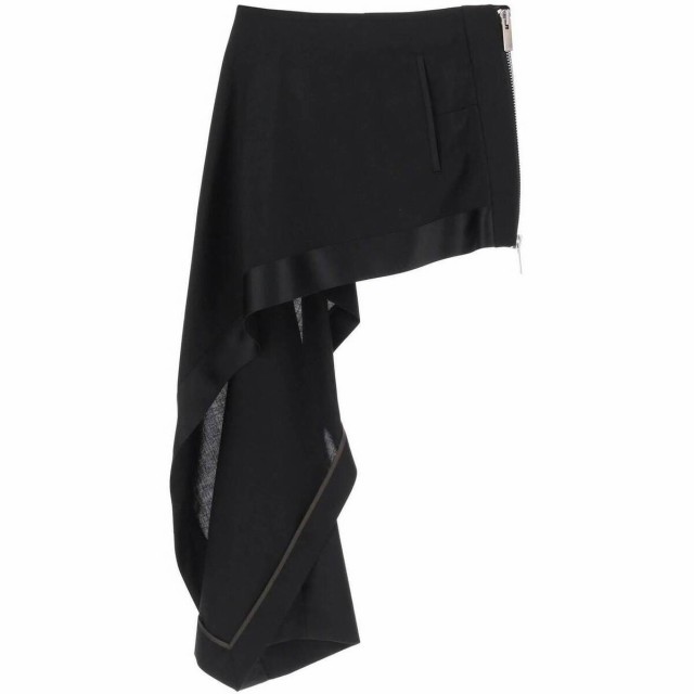 SACAI サカイ ブラック Nero Sacai mini skirt with asymmetrical hem