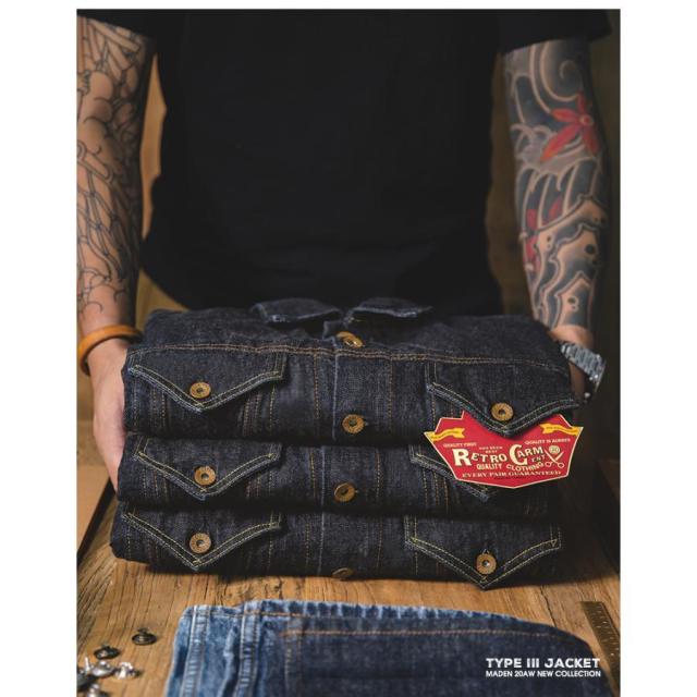 デニムジャケット メンズ Type III Jacket Gジャン Denim 14.8oz 100%綿 古着 ジージャン 春 秋 アウトドア キャンプ ワーク バイク ヘビーウェイト アメカジ
