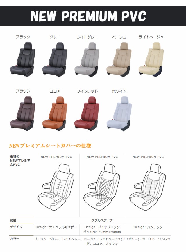 Bellezza ベレッツァ シートカバー New プレミアム PVC ノア ZRR70 H23