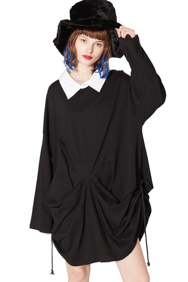 アンコロック カットソー レディースファッション ワンピース シャツ襟 Ankorock ビッグtシャツ カットソー ブランド レディース ブランド Tシャツ メンズ ユニセックス 服 長袖 サイ