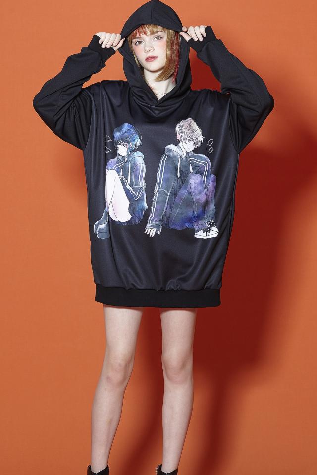 セール価格 公式 Ankorock アンコロック パーカー メンズ プルオーバー レディース ユニセックス 服 ブランド 長袖 厚手 プリント 総柄 女の子 ビッグシル 当店人気の限定モデルが再々々入荷 Ogytech Com