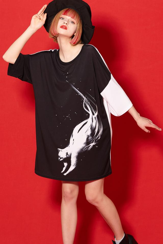Web限定 Ankorock アンコロック Tシャツ メンズ ビッグtシャツ レディース ユニセックス 服 ブランド プリントtシャツ アニマル柄 黒 猫 白猫 ネコ 在庫有 Mawaredenergy Com