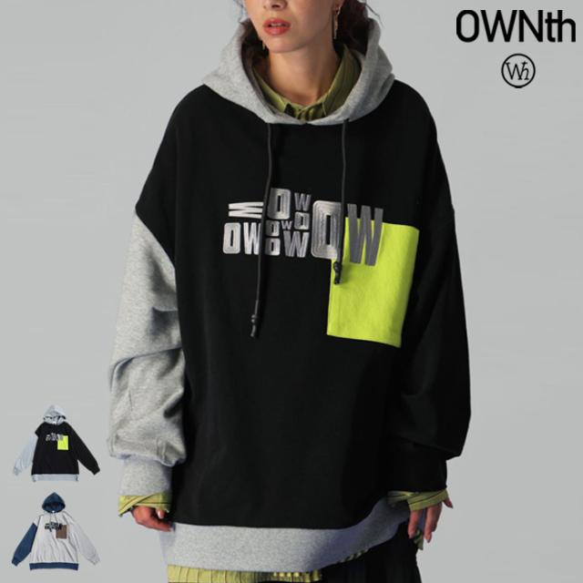 切替 ロゴ フーディー ユニセックス オーバーサイズ 送料無料・メール便不可 秋新作