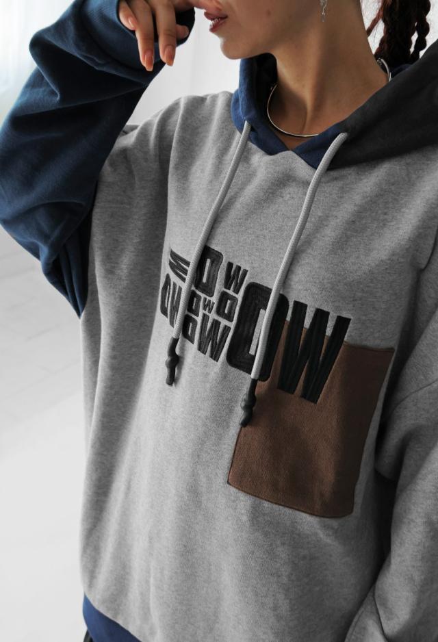 切替 ロゴ フーディー ユニセックス オーバーサイズ 送料無料・メール便不可 秋新作