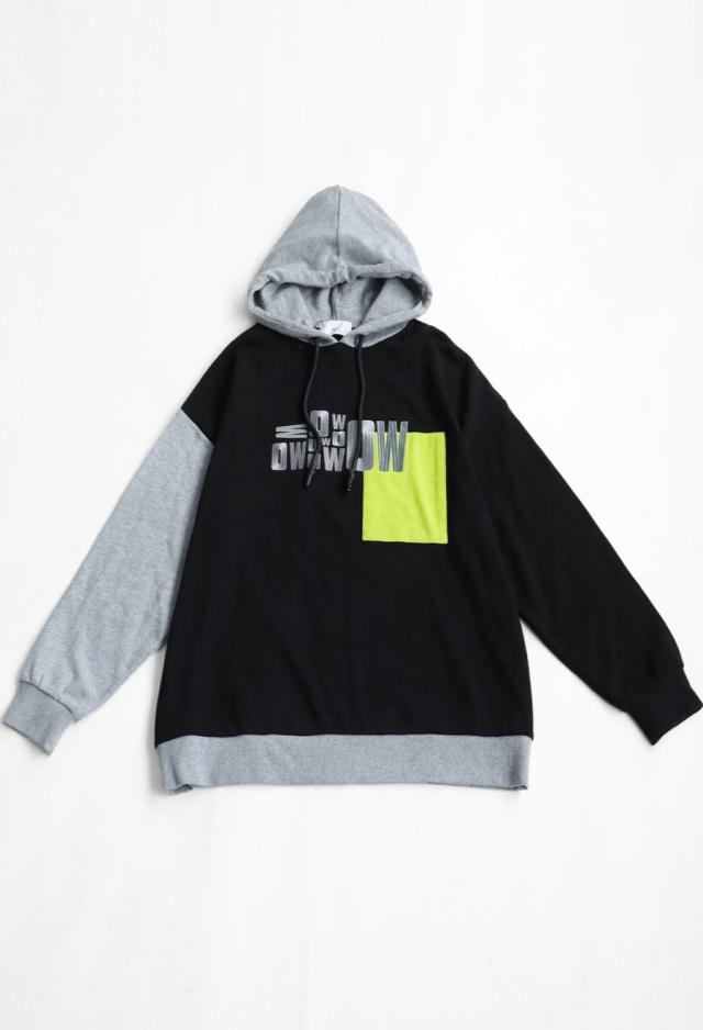 切替 ロゴ フーディー ユニセックス オーバーサイズ 送料無料・メール便不可 秋新作