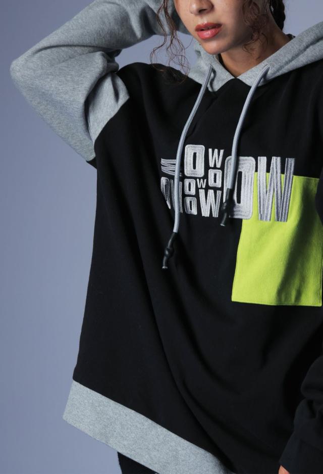 切替 ロゴ フーディー ユニセックス オーバーサイズ 送料無料・メール便不可 秋新作