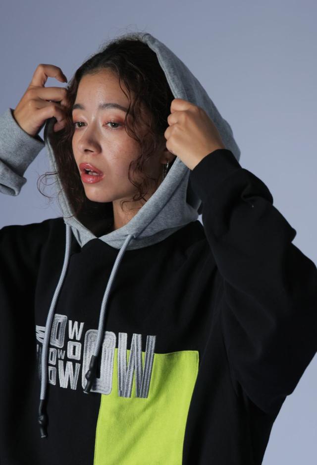 切替 ロゴ フーディー ユニセックス オーバーサイズ 送料無料・メール便不可 秋新作