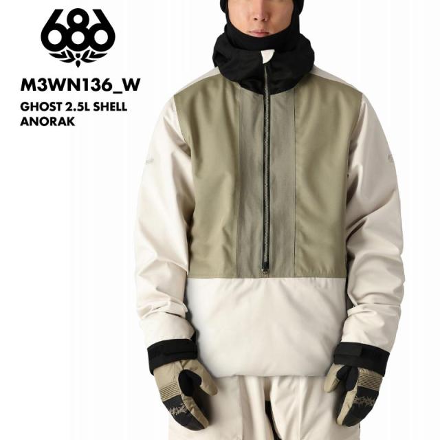 686/シックスエイトシックス メンズ スノーウェア アノラック  GHOST 2.5L SHELL ANORAK WINTER 24-25 スノーボード スキー 防寒 スノボウェア  M3WN136_W