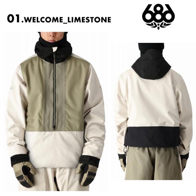 686/シックスエイトシックス メンズ スノーウェア アノラック  GHOST 2.5L SHELL ANORAK WINTER 24-25 スノーボード スキー 防寒 スノボウェア  M3WN136_W