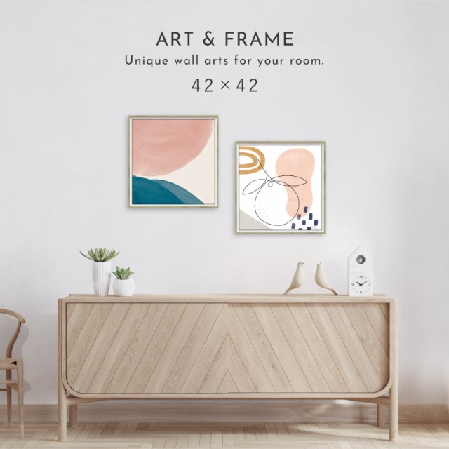 アートパネル 抽象 42×42cm アート ポスター 抽象画 モダン 北欧