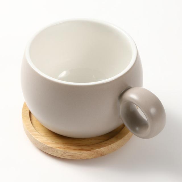 陶器製 松の木デザイン 蓋付きカップ アルタ マグカップ 北欧 蓋付き 電子レンジ対応 陶器 おしゃれ