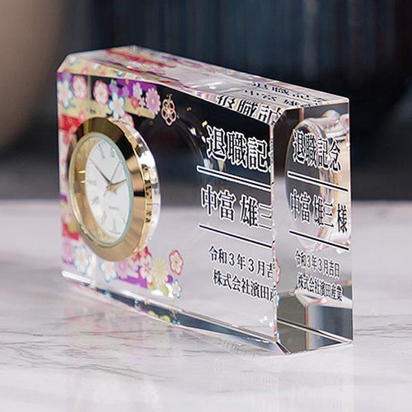 クリスタルガラス置時計